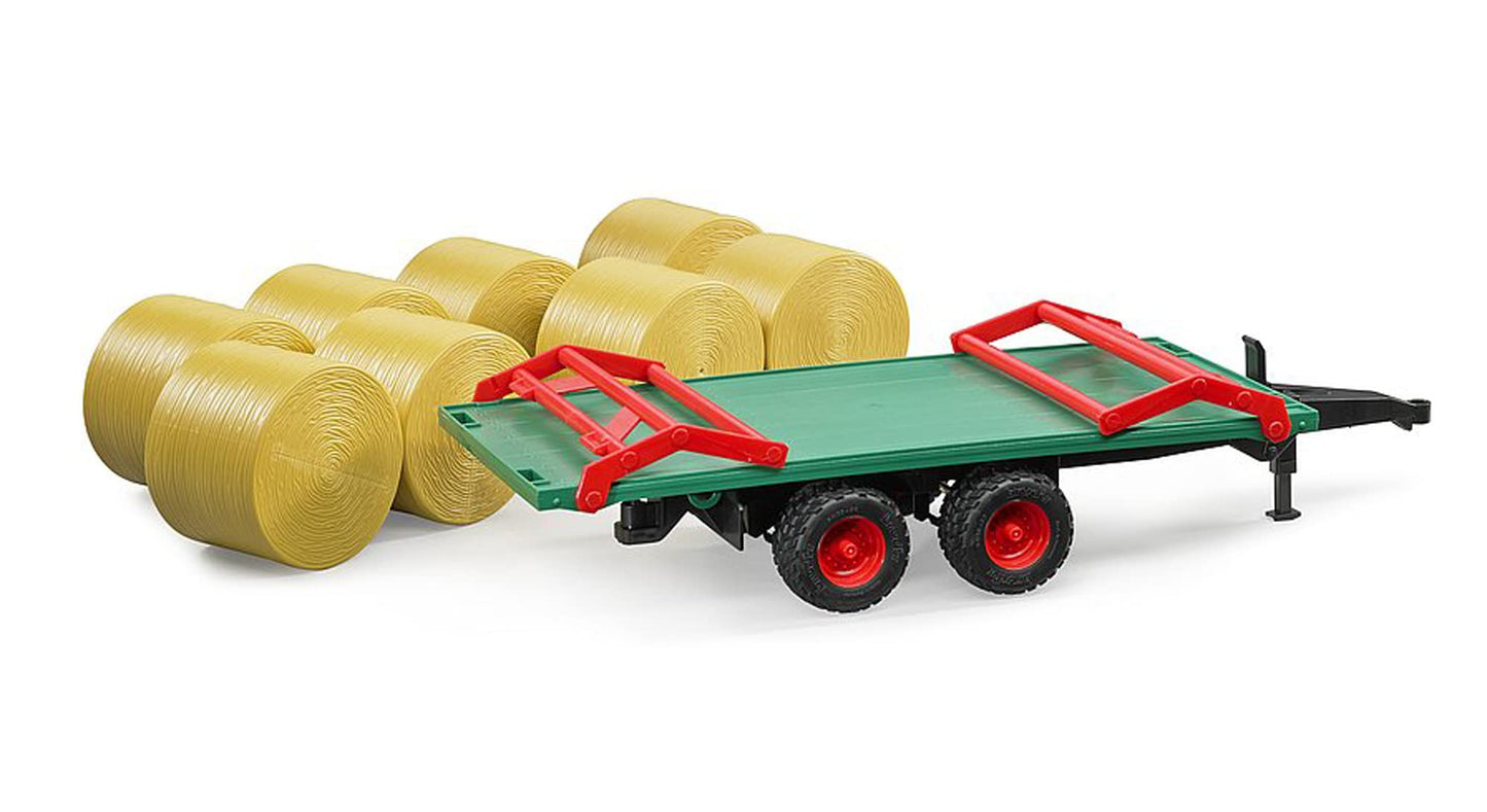 Bruder 02220 Bale Transport Trailer with 8 Round Bales