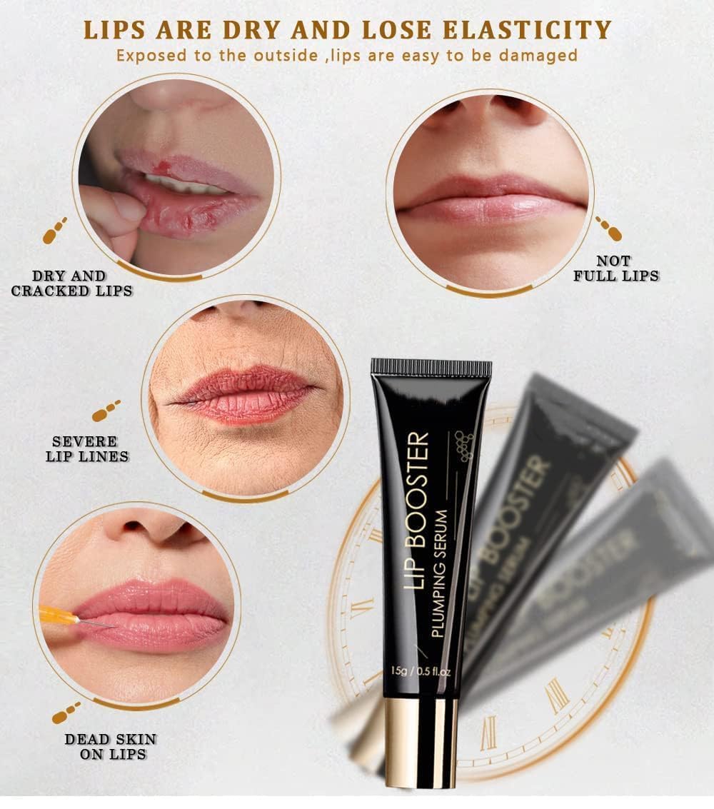 Collagen Lip Booster Plumping Serum Oil Hyaluronate Moisturizing Sexy Plump Products Enhancer Non-Irritating Brighten Reduce Pigmentation Fade Lines