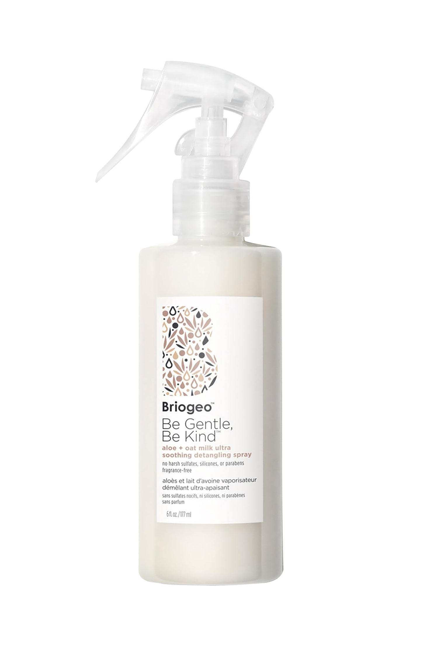 Briogeo Be Gentle, Be Kind Aloe + Oat Milk Ultra Soothing Detangling Spray | Hypoallergenic, Fragrance-Free, Vegan Leave-In, 6 fl oz