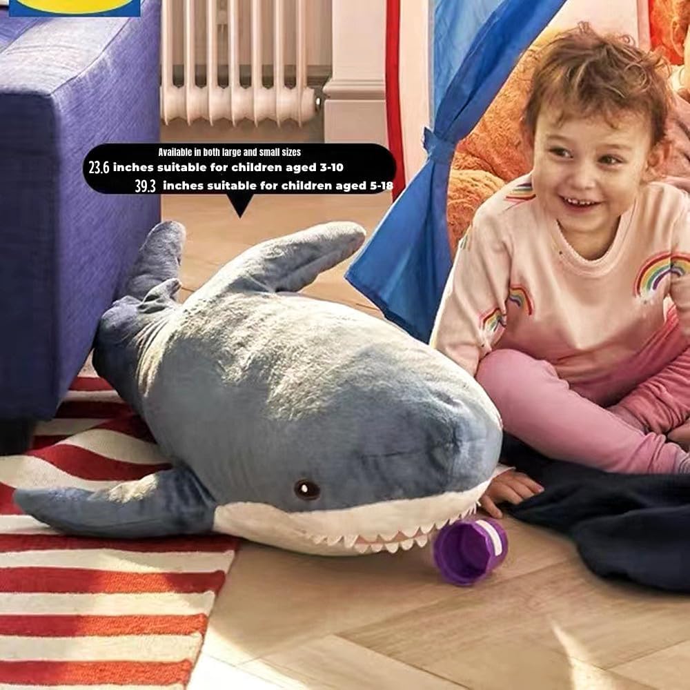 XIYUAN 39.3'' Giant Shark Plush Toy – Soft Stuffed Animal Pillow, Chubby Shark Cushion for Kids, Home Décor & Bedtime Gift