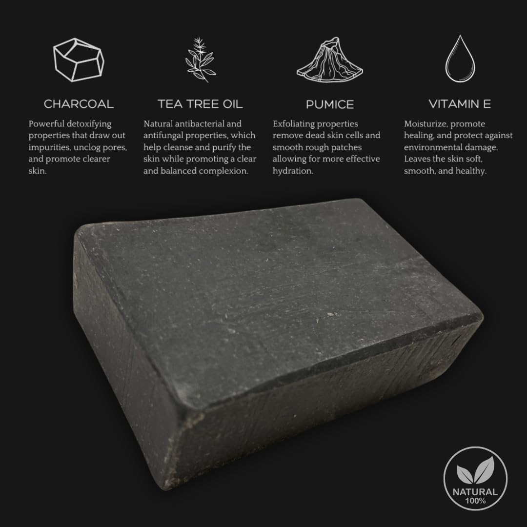 Bacne Bar – All-Natural Back Acne Soap with Charcoal, Pumice, Tea Tree & Vitamin E for Deep Exfoliation, Not for Sensitive Skin