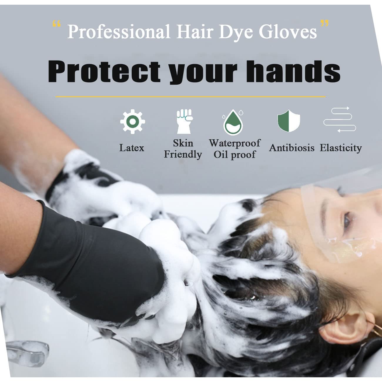 VOVCIG Hair Dye Gloves,Professional Hair Coloring Accessories for Hair Salon Hair Dyeing,2pcs(1 left+1 right),black