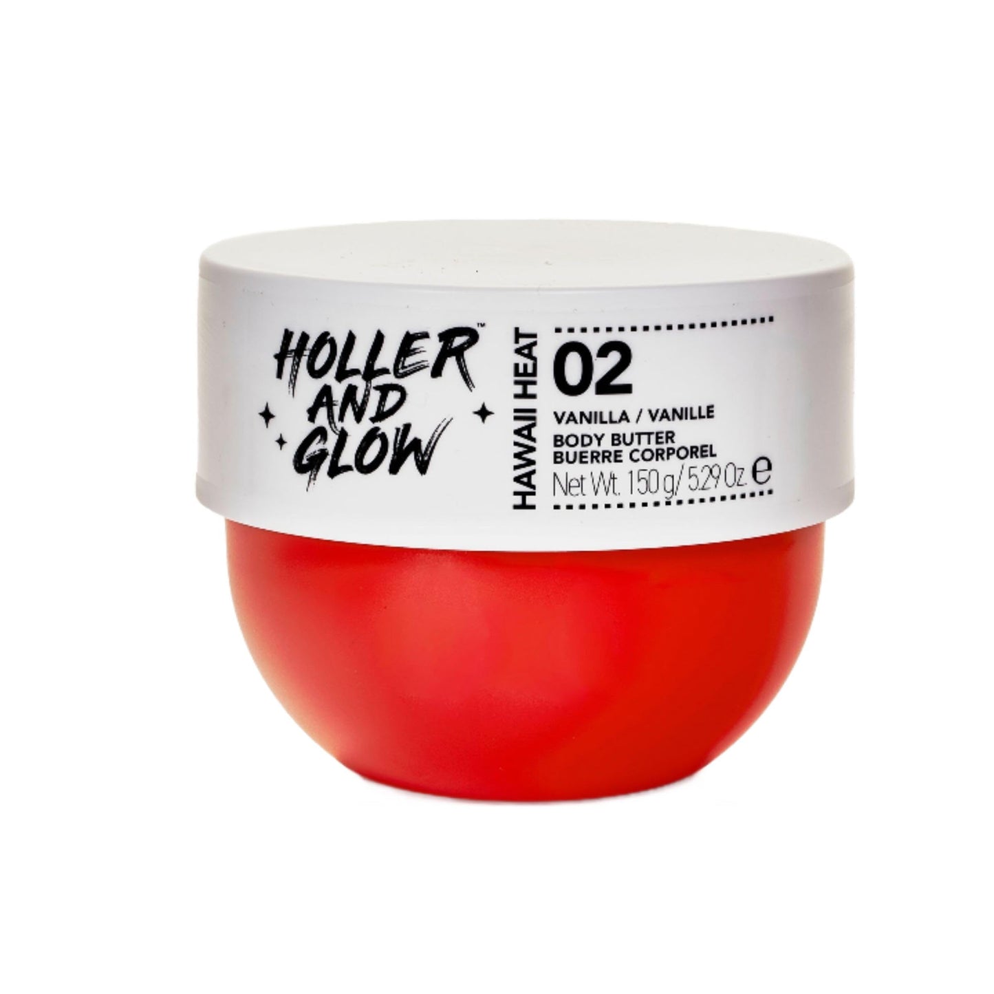 HOLLER AND GLOW Hawaii Heat Vanilla Body Butter – Moisturizing & Nourishing Lotion for Extremely Dry Skin, Shea Butter, Peony & Amber, 5.29oz