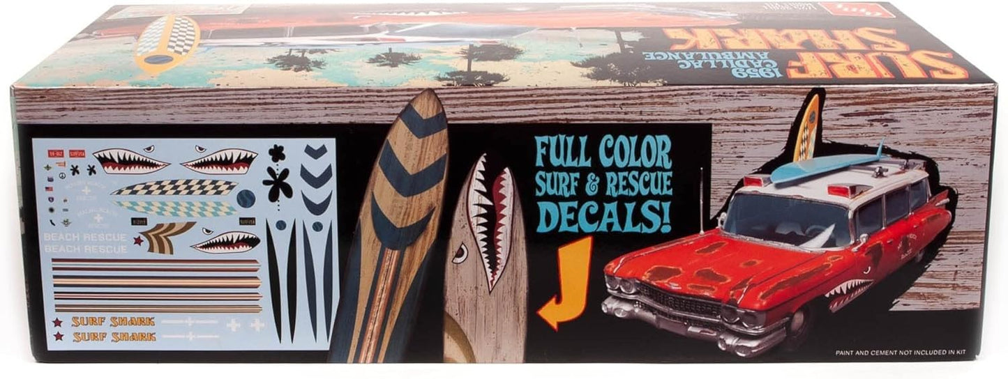 AMT Skill 2 Model Kit 1959 Cadillac Ambulance Surf Shark 1/25 Scale Models