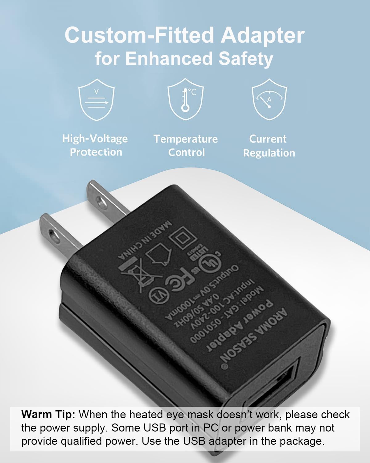 Aroma Season Heated Eye Mask for Dry Eyes – Warm Flaxseed Compress for MGD, Blepharitis, Stye, Chalazion, Steam Moist Relief (Blue)