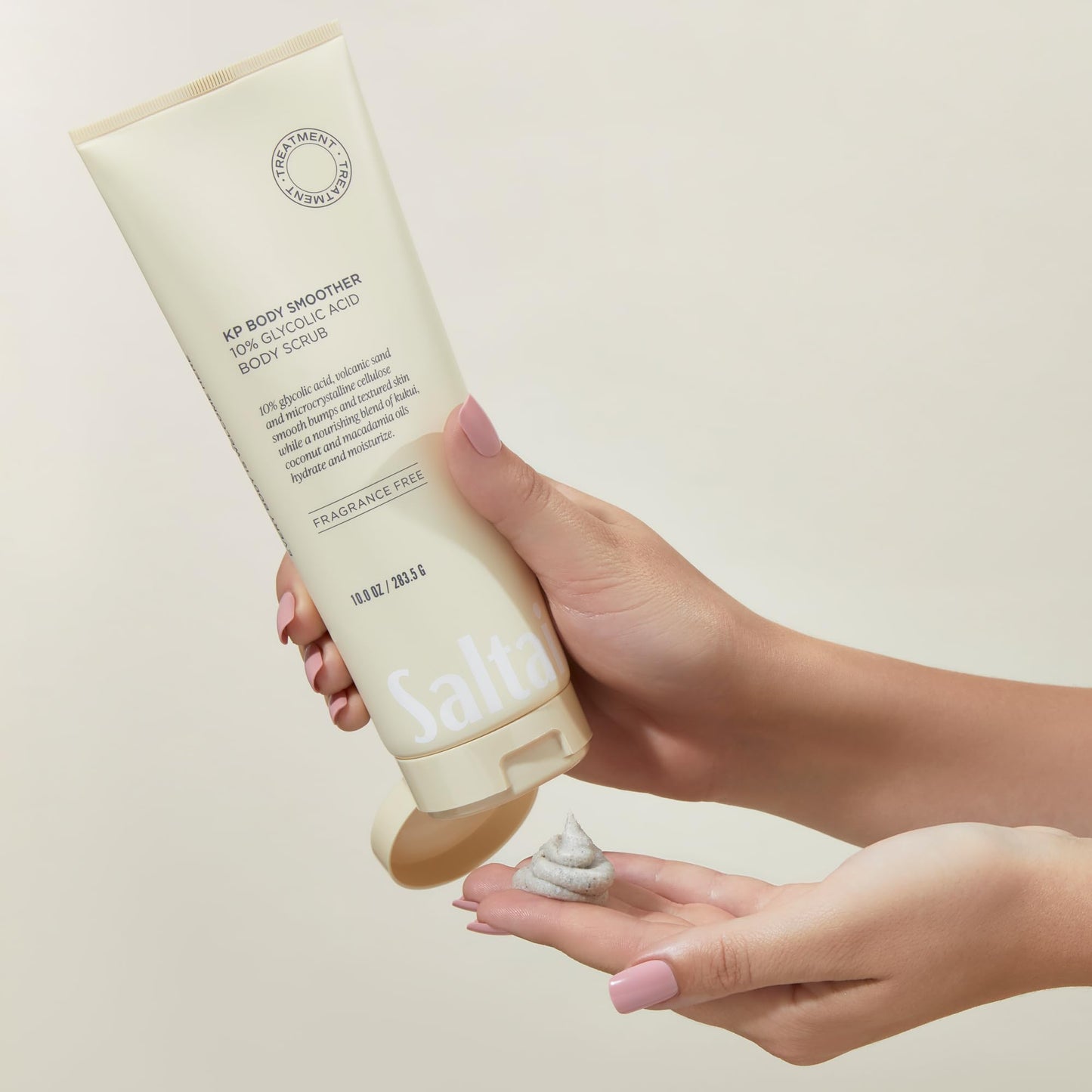 Saltair KP Body Scrub 10% Glycolic Acid with Volcanic Sand & Plant Moisturizers – Fragrance-Free Exfoliator for Rough Skin, 10oz