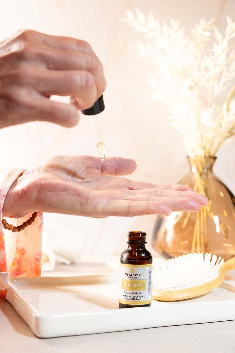 Vitality Extracts Hair Envy – Natural Hair Growth Serum with 15 Plant Extracts & Pure Essential Oils – Strengthens, Reduces Breakage, No Parabens