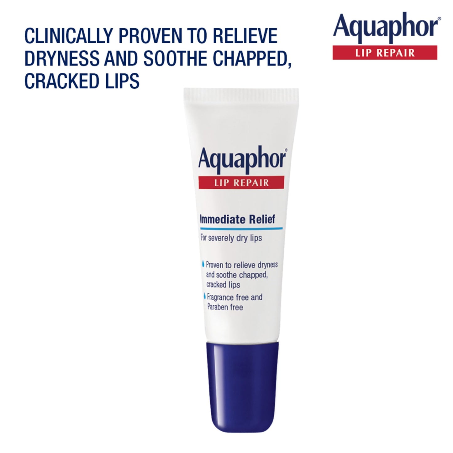 Aquaphor Lip Repair Ointment, Moisturizing Lip Balm Pack, Relieves Dryness, 0.35 Tube, Pack of 2
