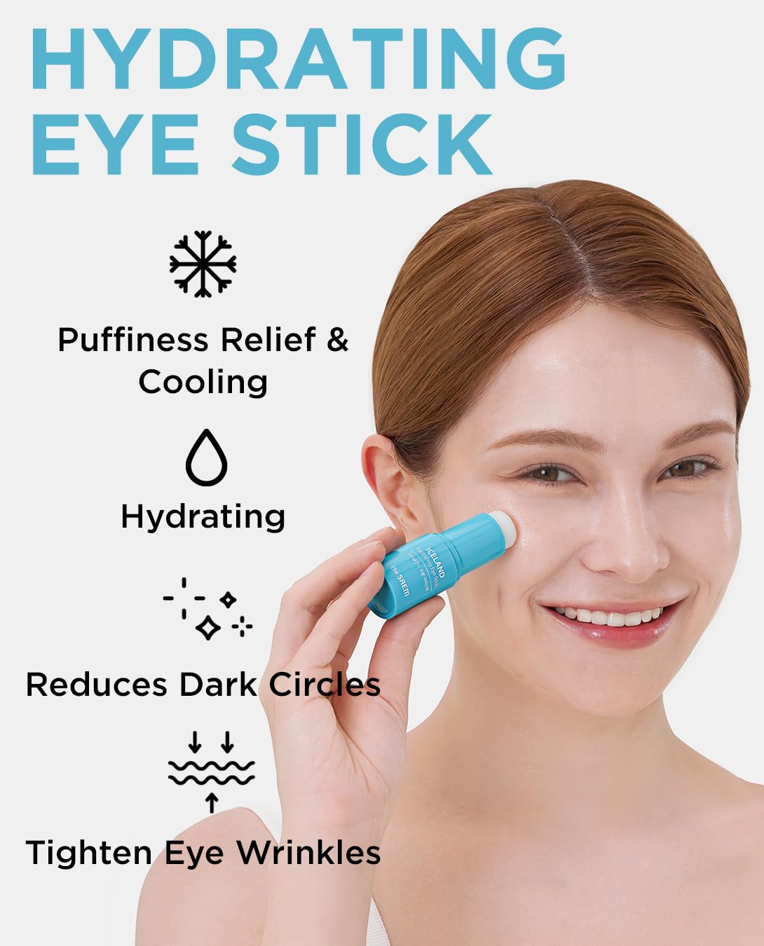 The SAEM Iceland Hydrating Eye Stick 0.24oz – Cooling Under Eye Balm for Dark Circles, Puffiness, Wrinkles & Moisturizing, Aqua Scent