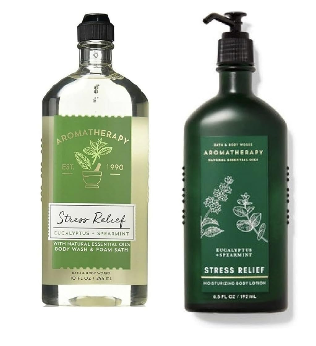 Bath and Body Works Eucalyptus Spearmint Stress Relief Lotion and Wash 2 Piece Set