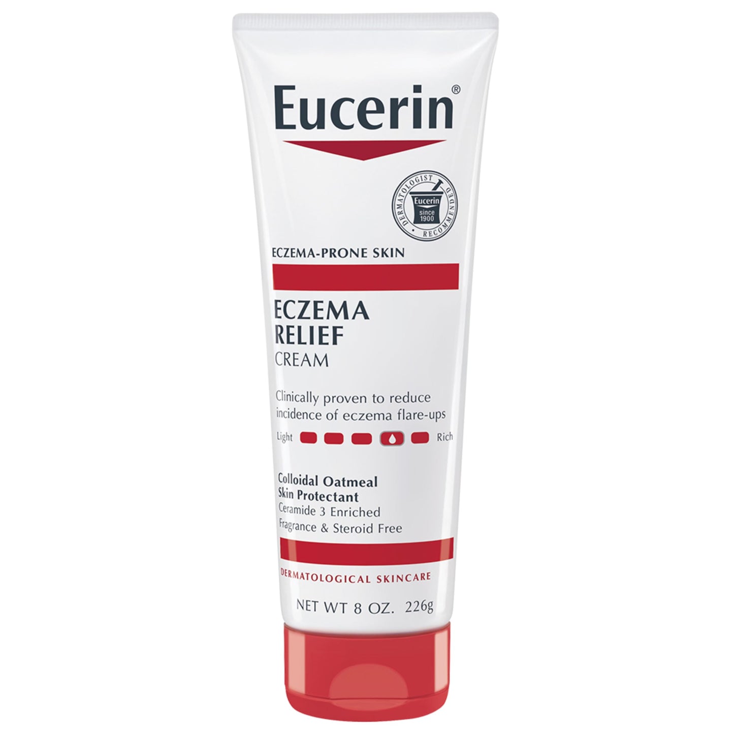 Eucerin Eczema Relief Cream, Full Body Lotion, Moisturizing Eczema Cream with Colloidal Oatmeal (Skin Protectant) and Ceramide 3, 8 Oz Tube
