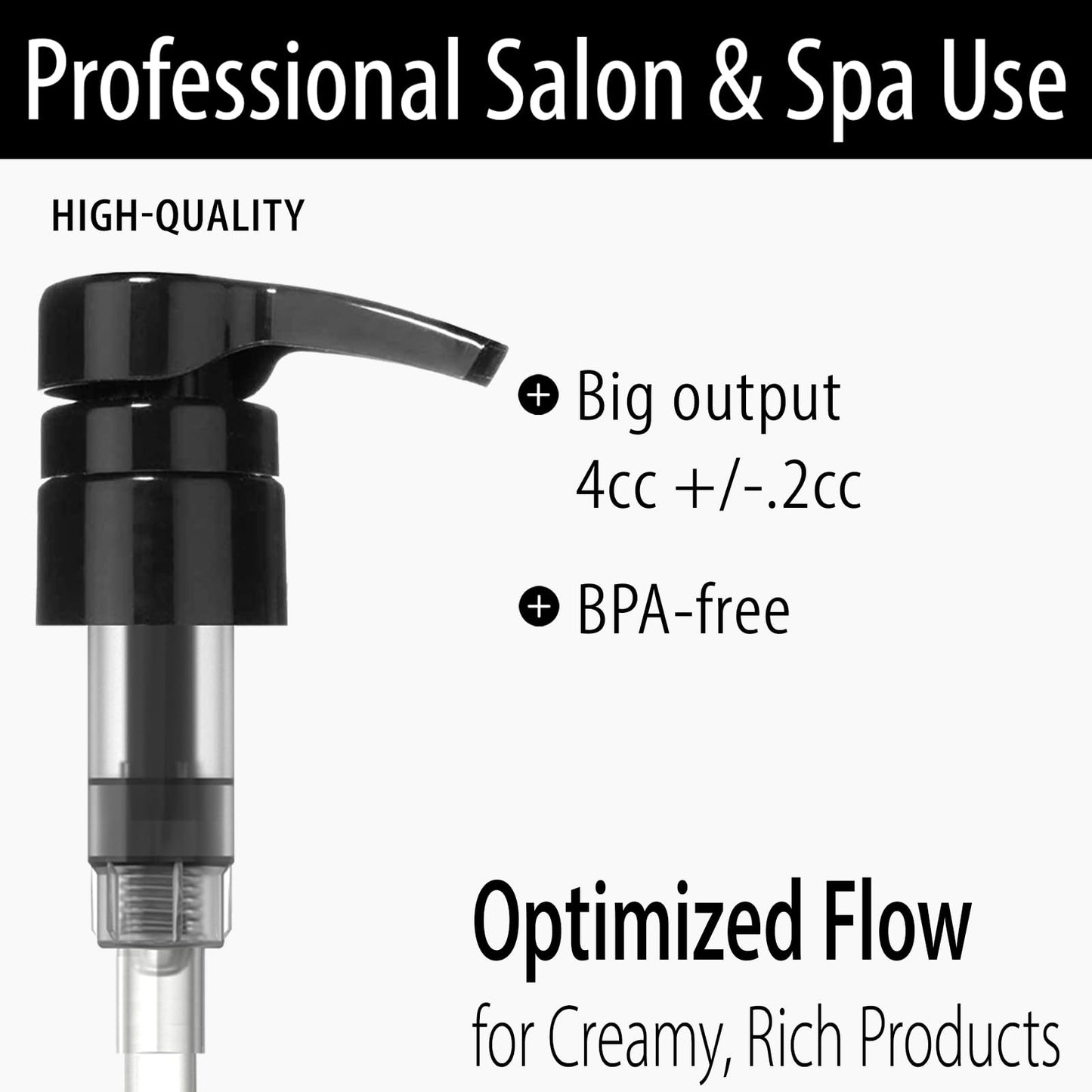 Bar5F Pump for 33.8-Oz Shampoo and Conditioner Liter Bottles (Fits 1" inch Bottle Neck 28/410) 2-Pack