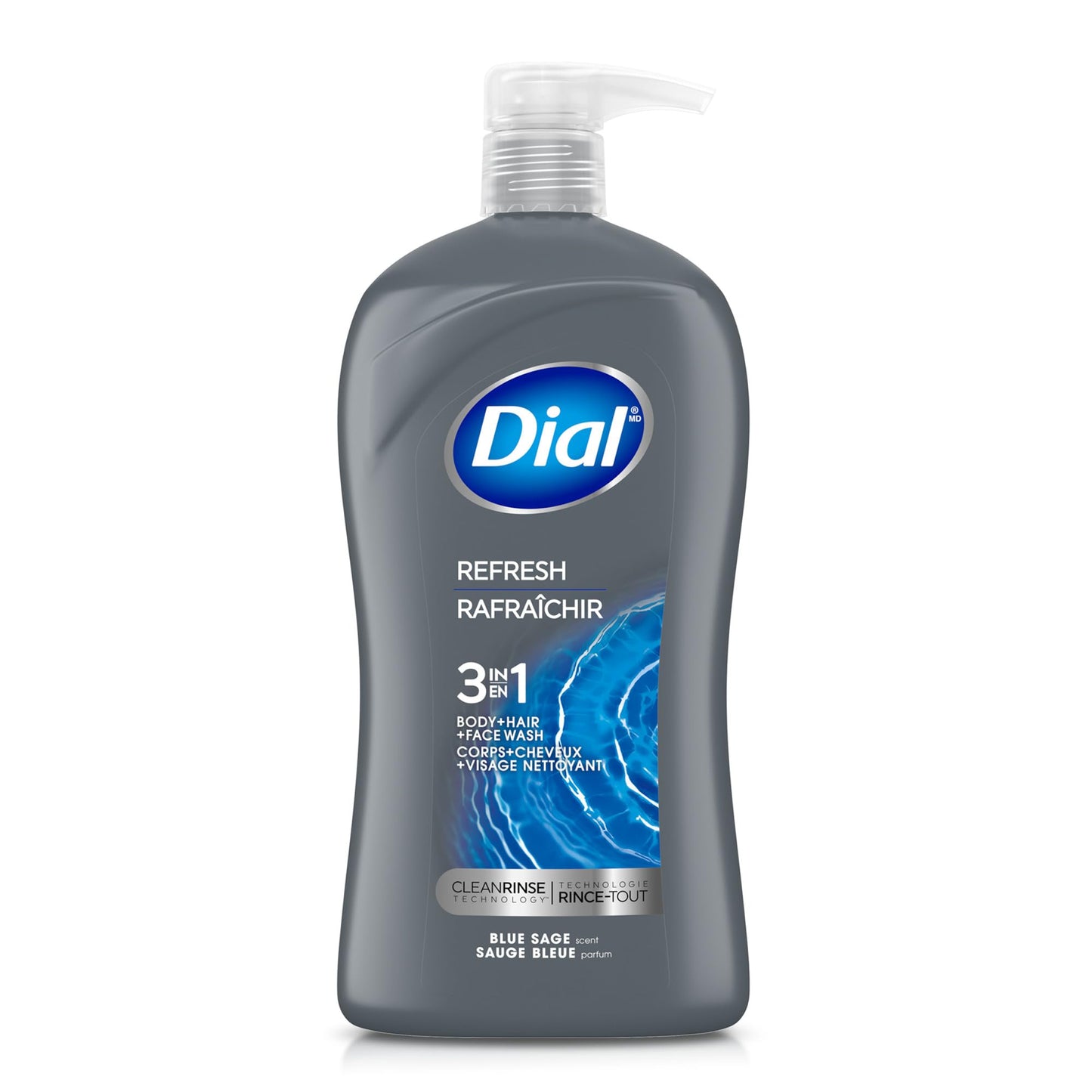 Dial Men 3in1 Body, Hair and Face Wash, Hydro Fresh, 32 fl oz