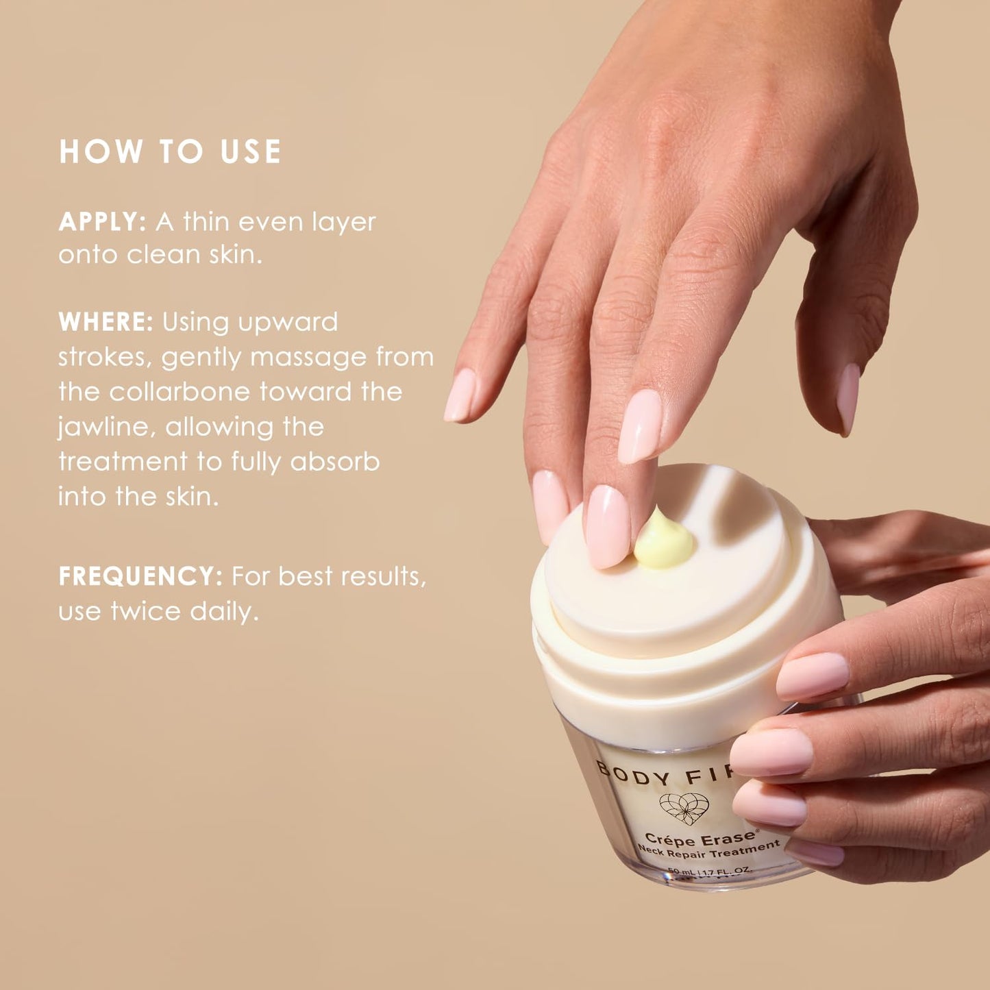 BODY FIRM Crepe Erase Neck Repair Cream – Anti-Aging Retinol with Peptides, Shea Butter, Vitamin E & Squalane for Firm, Smooth Skin, 1.7 oz