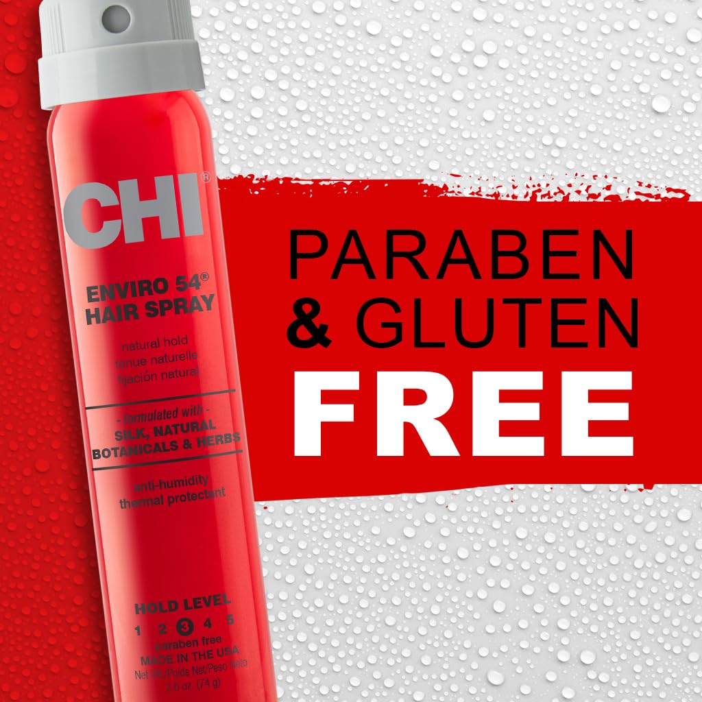 CHI Enviro 54 Hairspray, Firm Hold, Lightweight Spray to Finish & Secure Hairstyles, Sulfate & Paraben-Free, 2.6 Oz