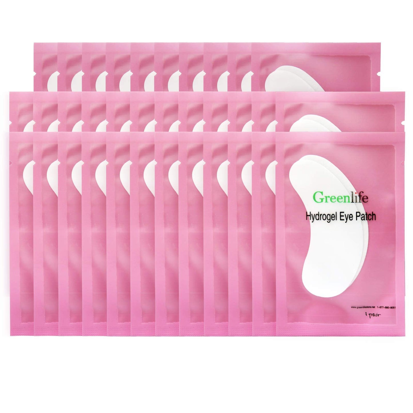 GreenLife 150 Pairs Natural Eyelash Extension Under Eye Gel Pads with Collagen & Aloe Vera Hydrogel, Eyelash Extension Tool Kit