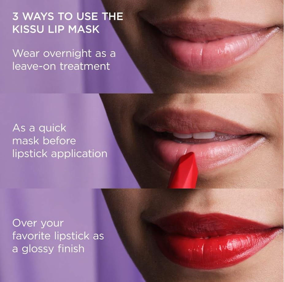 Tatcha Kissu Lip Mask | Overnight Lip Mask, Visibly Plumps and Softens for Lush Lips, 9.0 G | 0.32 oz