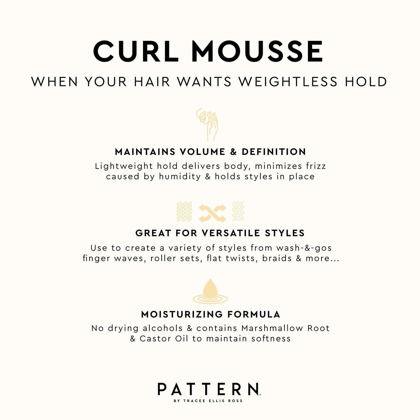 PATTERN Beauty by Tracee Ellis Ross Curl Mousse - Volume and Hold for Curly Hair 3a-4c