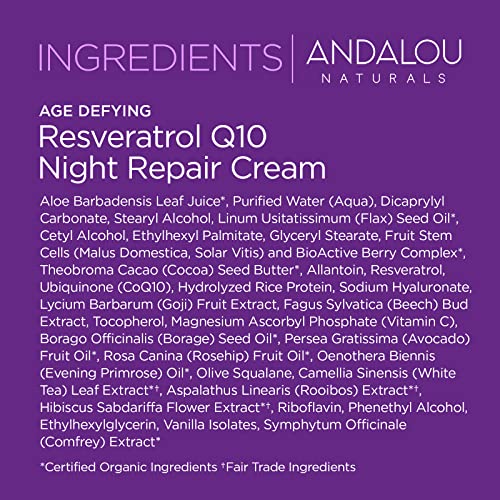 Andalou Naturals, Night Repair Cream Fruit Stem Cell, 1.7 Ounce