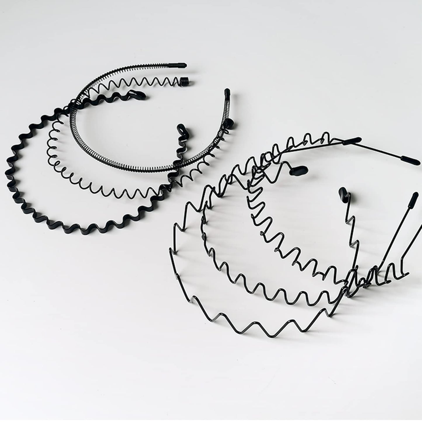 KELUBATU Unisex Metal Wavy Headbands 6 Pack – Non-Slip Elastic Hair Bands for Men & Women, Fashion Sports Hair Accessories