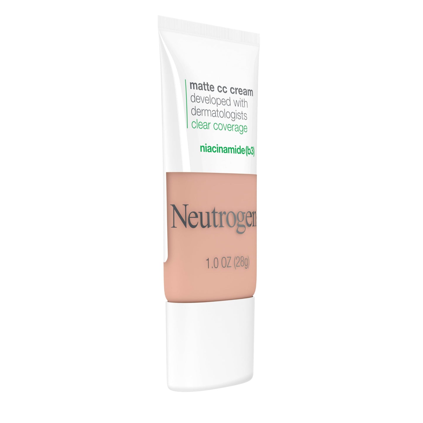 Neutrogena Clear Coverage Flawless Matte CC Cream – Full-Coverage Color Correcting Makeup with Niacinamide, Oil & Fragrance-Free, Cool Beige 1oz