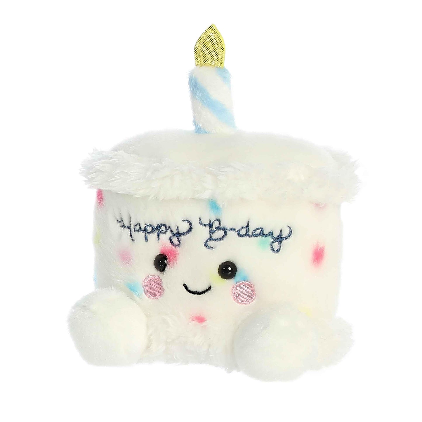 Aurora® Adorable Palm Pals™ Happy B'day Cake Stuffed Animal - Pocket-Sized Play - Collectable Fun - White 5 Inches