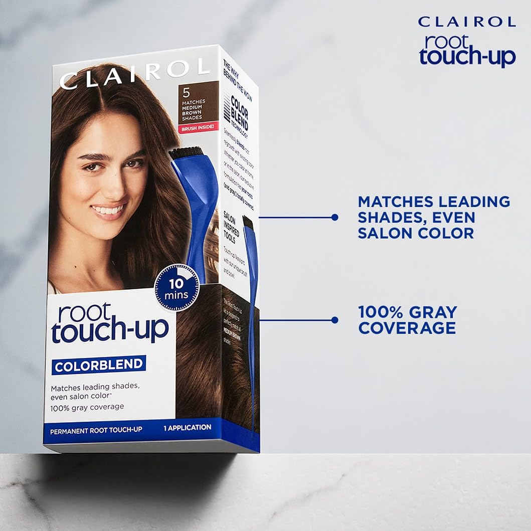 Clairol Root Touch-Up by Nice'n Easy Permanent Hair Dye, 5 Medium Brown Hair Color, (Pack of 1)