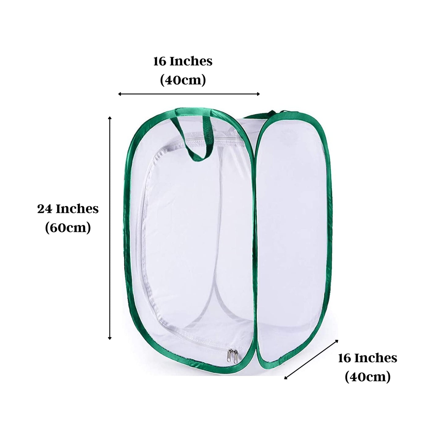 SunGrow 24" Foldable Butterfly Habitat - Cage for Caterpillars, Breeding Ladybugs, Dragonflies, Soldier & Houseflies, Green