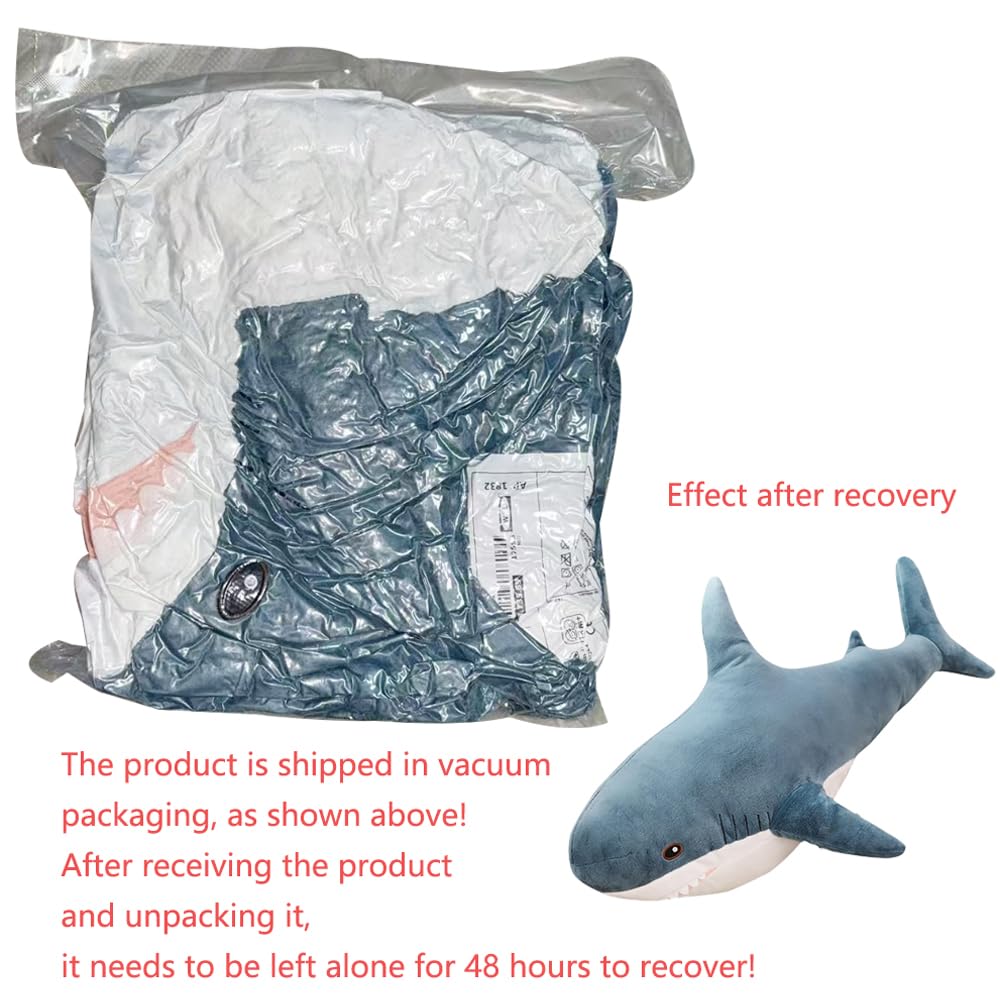 XIYUAN 39.3'' Giant Shark Plush Toy – Soft Stuffed Animal Pillow, Chubby Shark Cushion for Kids, Home Décor & Bedtime Gift