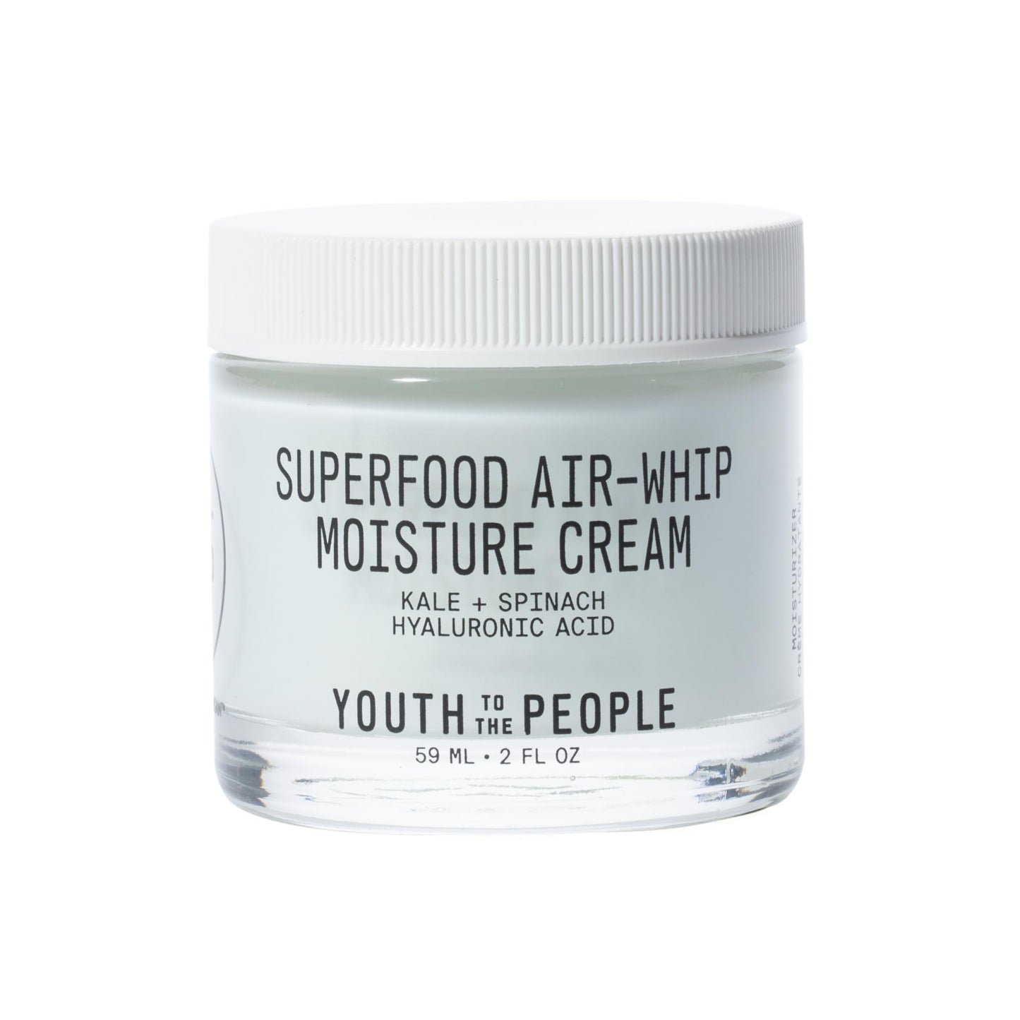 Youth To The People Superfood Air-Whip Moisture Cream - Kale & Green Tea Hyaluronic Face Moisturizer, Lightweight Gel, 48HR Hydration, 2 fl oz