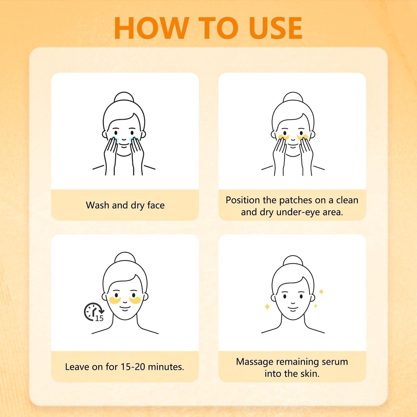 Aeryea Vitamin C & Caffeine Under Eye Patches, 30 Pairs – Reduce Dark Circles, Puffiness & Fine Lines with Niacinamide Collagen