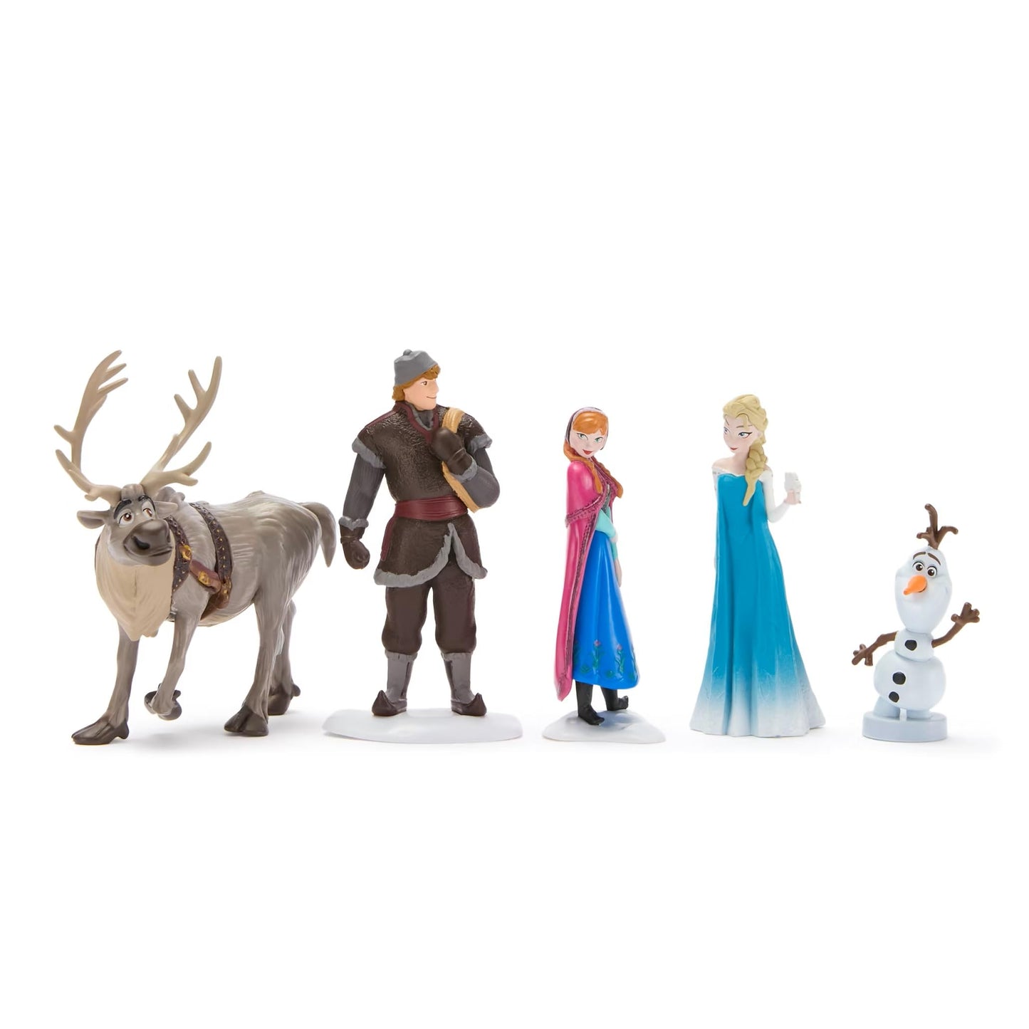 Disney Store Frozen Figure Set – 8 Sculpted Figures Including Anna, Elsa, Olaf & Kristoff in Double-Tier Box with Scenic Backgrounds
