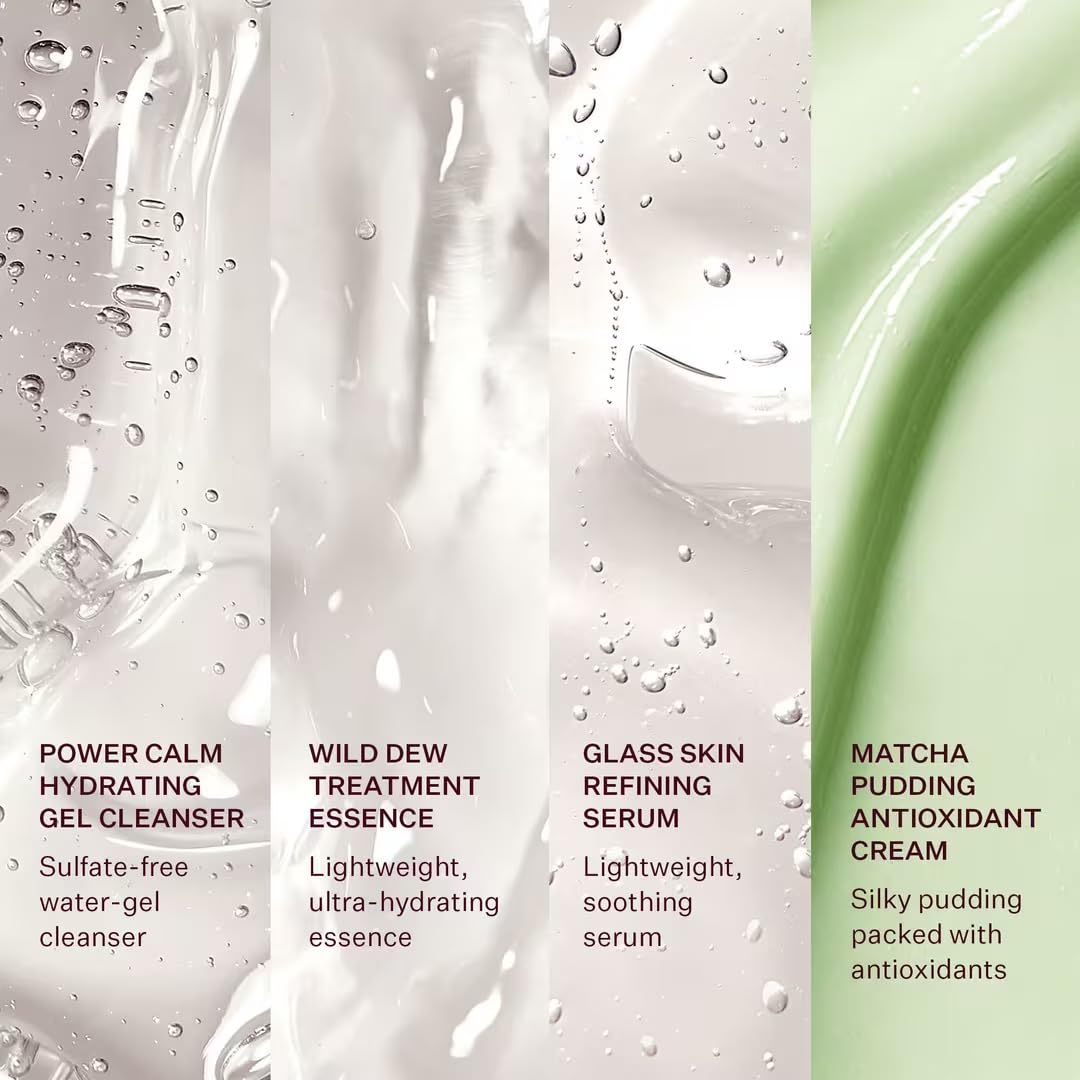 Peach & Lily Glass Skin Discovery Kit – 4-Piece Korean Skincare Set with Cleanser, Essence, Serum & Cream – Acne Routine, Travel, Vegan, Cruelty-Free