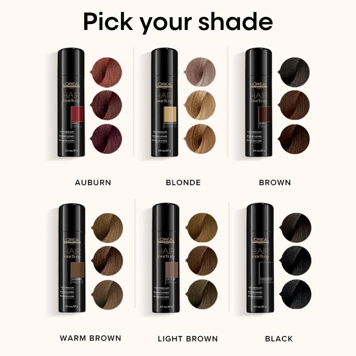 L'Oréal Professionnel Paris Hair Touch Up - Root Concealer Spray - Blends and Covers Grey Hair, Does Not Transfer or Smear, 2.0 Oz Light Brown