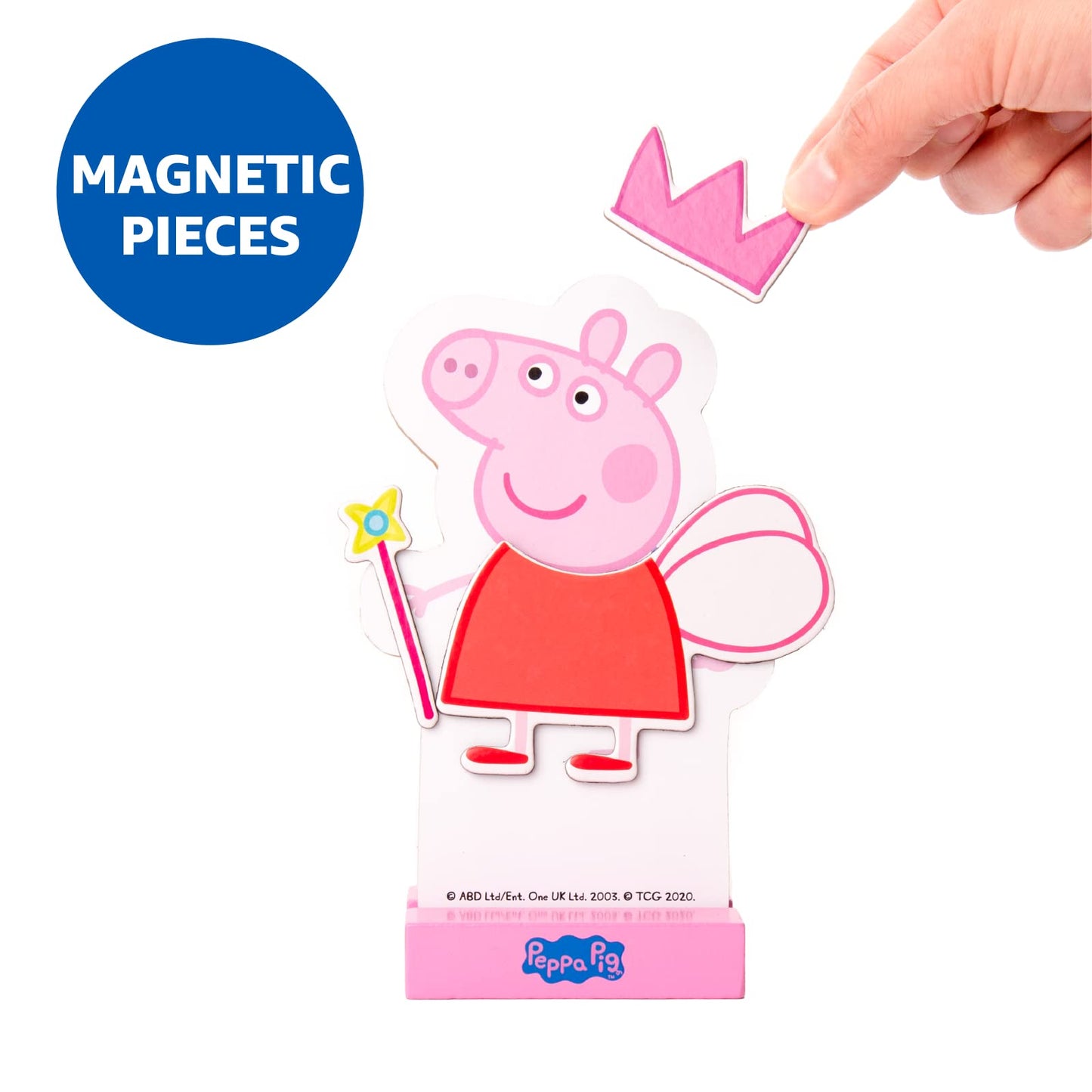 Peppa Pig Magnetic Wooden Dress-Up Doll with 26 Pieces & Storage Box – Mix & Match Creative Play for Kids 3+