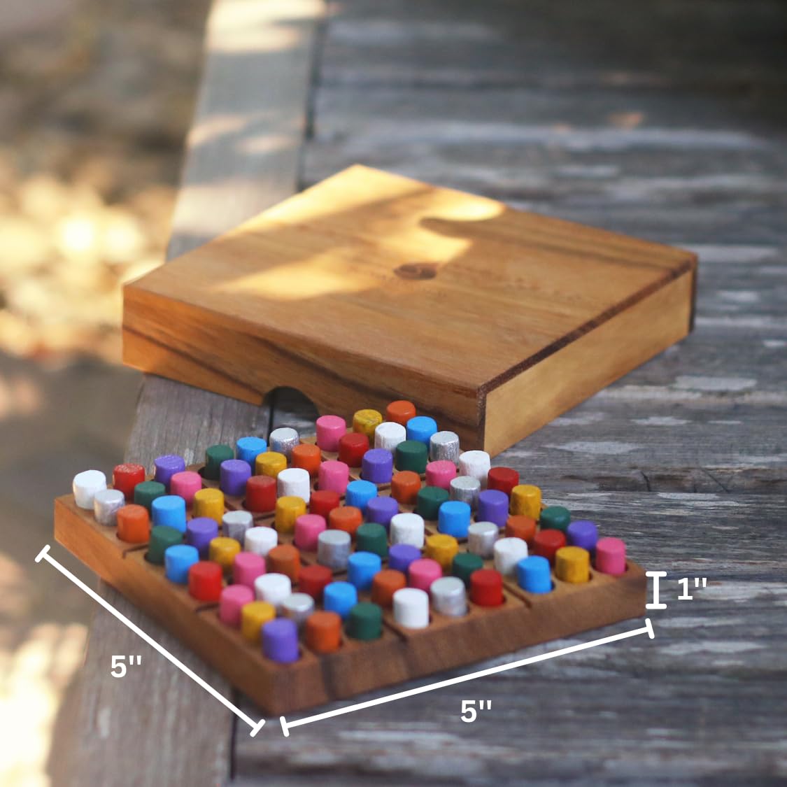 Wood Colored Sudoku Board (Travel Set): STEM Traditional Family Game Math Brain Teaser Toys Educational Rainbow Sudoku Game Set