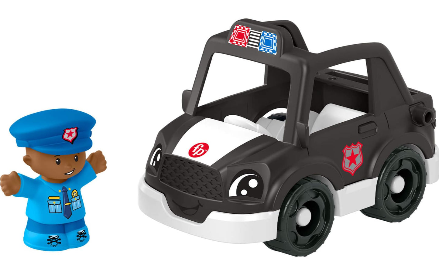 Fisher-Price Little People Toddler Toys Police Car Push-Along Vehicle & Figure for Pretend Play Preschool Kids Ages 1+ Years