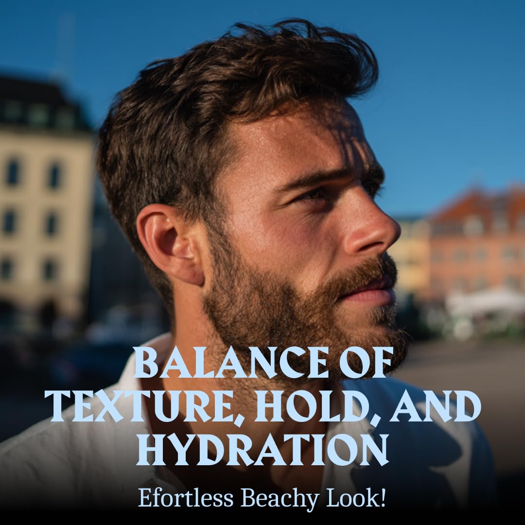 Striking Viking Sea Salt Spray for Men 6.76 fl oz – Strong Hold Volumizing Hair Spray, Texturizing & Curl Enhancing, Blue Ocean Scent, Paraben-Free