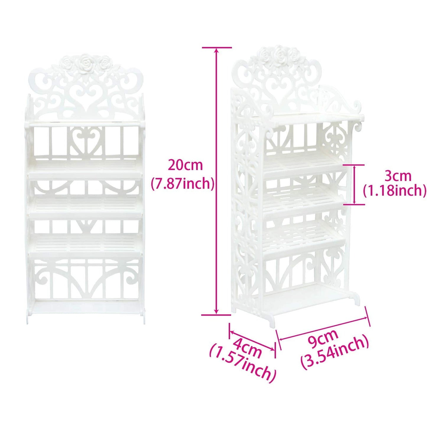 BJDBUS 1 Doll Shoes Rack Shelf + 20 Pairs Shoes Set Accessories High Heel Boots Sandals Assorted Furniture for 11.5 Inch Girl Doll