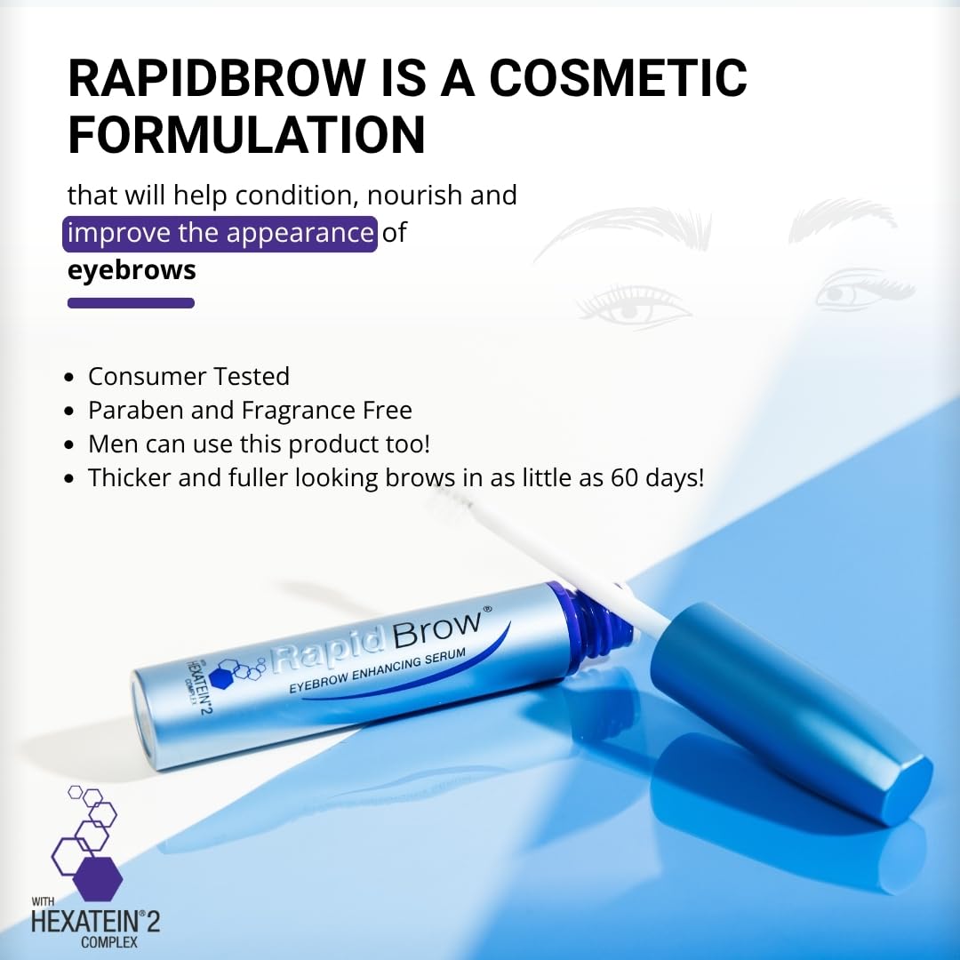RAPIDBROW Eyebrow Enhancing Serum, 3ml /0.1 Fluid Ounce clear