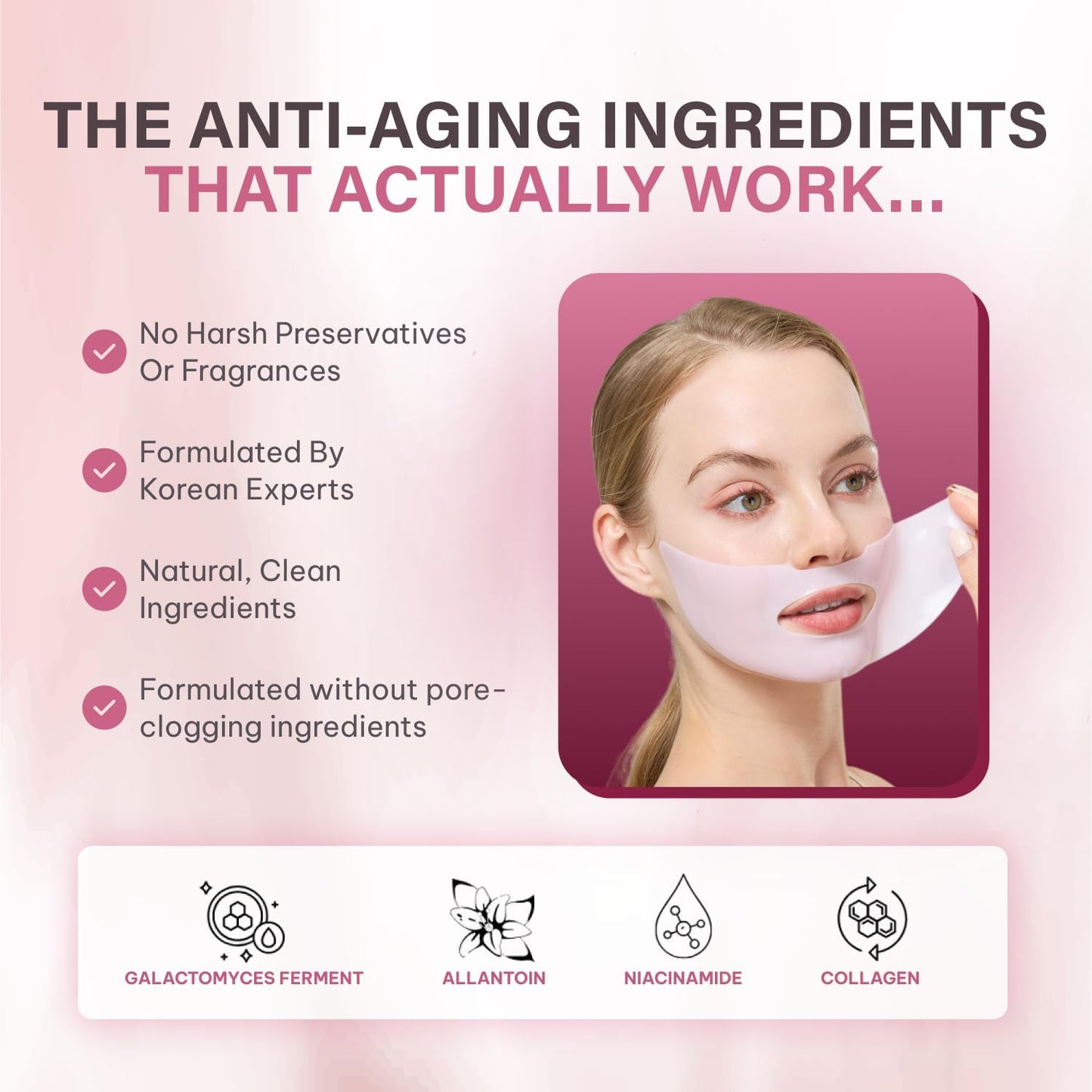 Quasi Bio-Collagen Overnight Face Mask – Hydrating Korean Sheet Mask with Niacinamide & Low Molecular Collagen – 4-Pack, All Skin Types