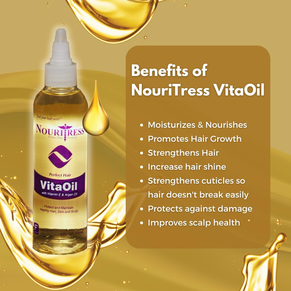 NouriTress Perfect Hair VitaOil | Promotes Growth | Rosemary & Argan Oils | 14 Essential Oils | 4 oz