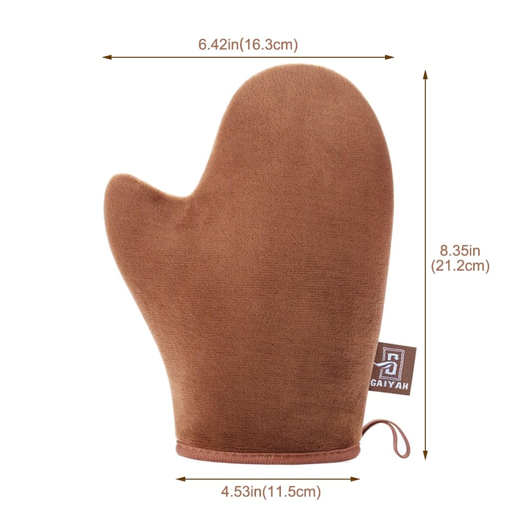 GAIYAH Ultra Soft Self Tanning Mitt with Thumb – Glove Applicator for Smooth, Even Self Tanner Application
