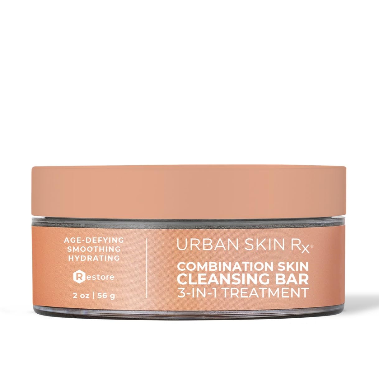Urban Skin Rx 3-in-1 Cleansing Bar for Combination Skin – Daily Cleanser, Exfoliator & Mask, Hydrates & Reduces Dullness, Dark Marks, Fine Lines, 2 oz
