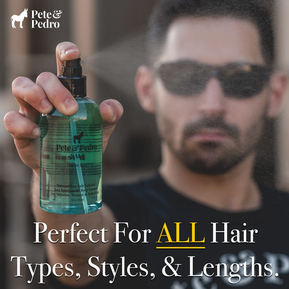 Pete & Pedro SALT Sea Salt Spray for Men & Women | Adds Volume, Texture, Thickness & Light Hold | Texturizing Hair Spray | 8.5 oz | Shark Tank Brand