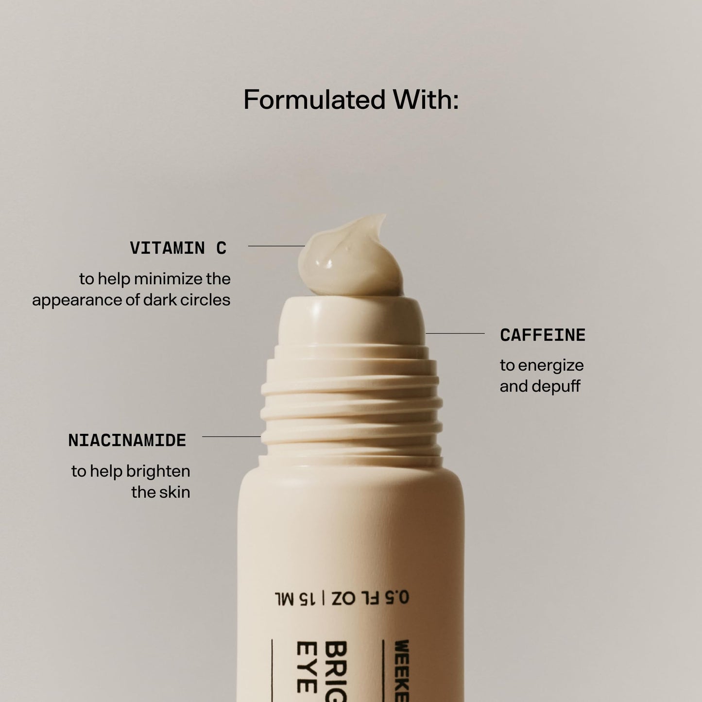 Versed Weekend Glow Eye Gel - Caffeine Under Eye Cream for Dark Circles - Vitamin C Treatment for Dark Spots, Wrinkles & Bags for Under Eyes - (.5 oz)