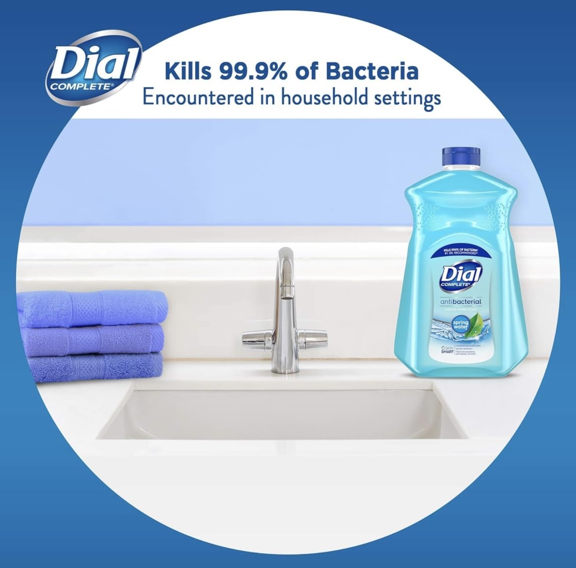 Dial Antibacterial Liquid Hand Soap Refill, Spring Water, 52 fl oz Pack of 3