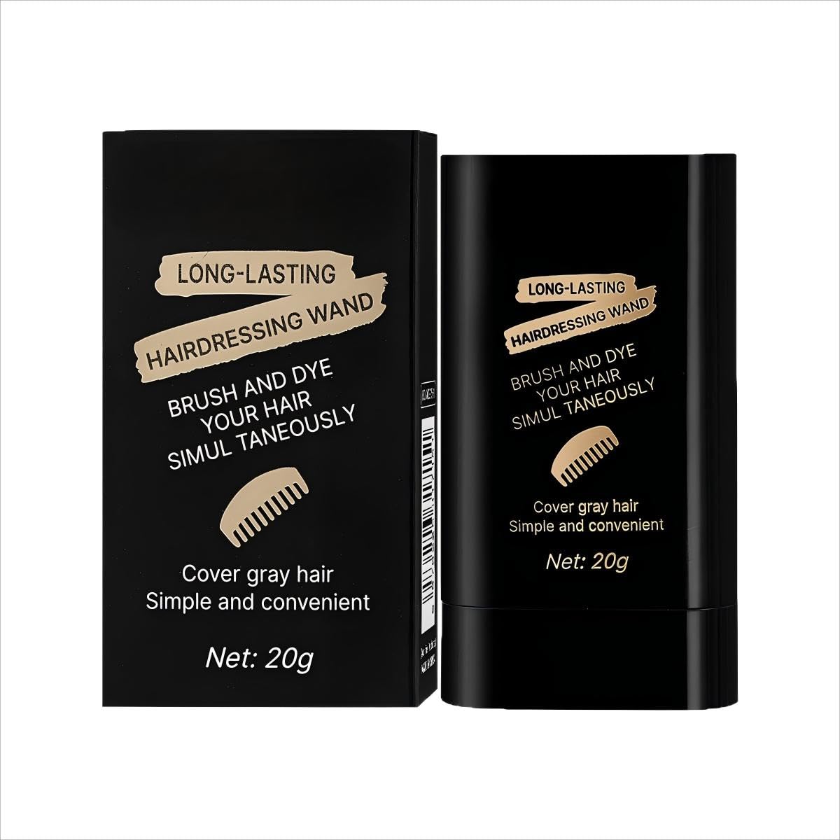 2-in-1 Hair Color Stick & Comb for Quick Root Touch-Up – Long-Lasting, Waterproof & Sweat-Proof Hair Coloring Tool for Women & Men, 2-Pack Brownish Black