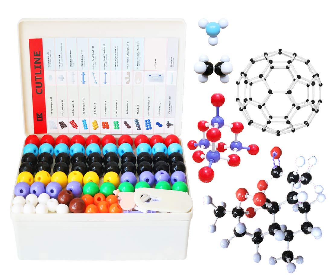 LINKTOR 444-Piece Chemistry Molecular Model Kit – Student & Teacher Set for Organic & Inorganic Chemistry, Fullerene Models, STEM Learning