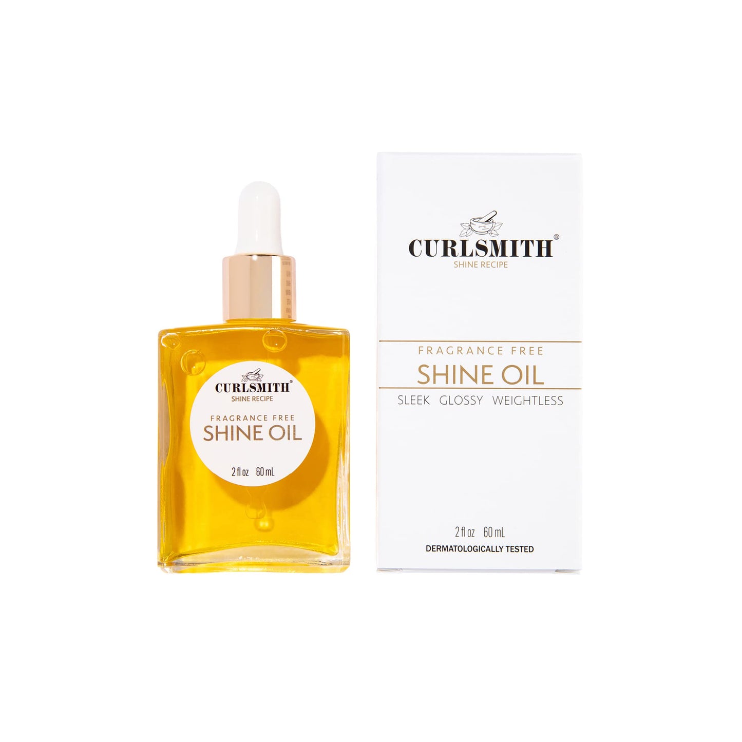 CURLSMITH - Shine Oil, Sensitive, Fragrance Free, for All Curl and Hair Types, Vegan, 2 fl oz